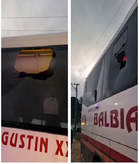 Apedrearon y destrozaron ómnibus en San Jacinto por partido de OFI