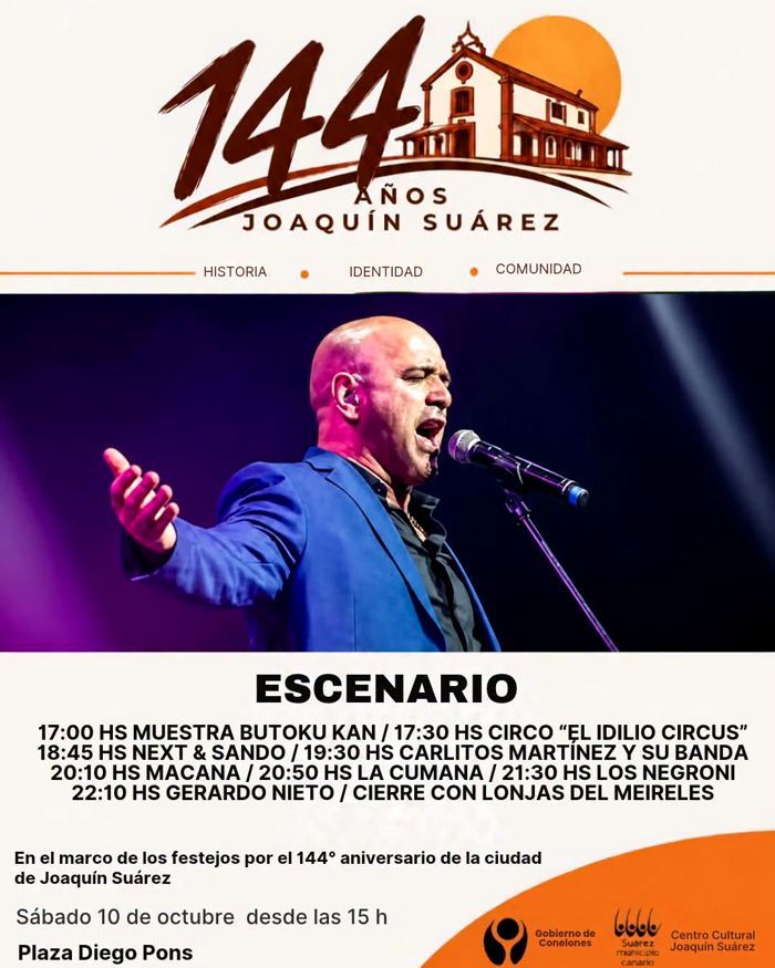 Joaquín Suárez celebra su 144 aniversario